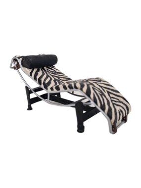 Take a Seat by Raine Zebra Chaise 1928 Chair Upholstered Dollhouse Mini 24033